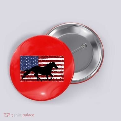 American Horse Flag Vintage Button