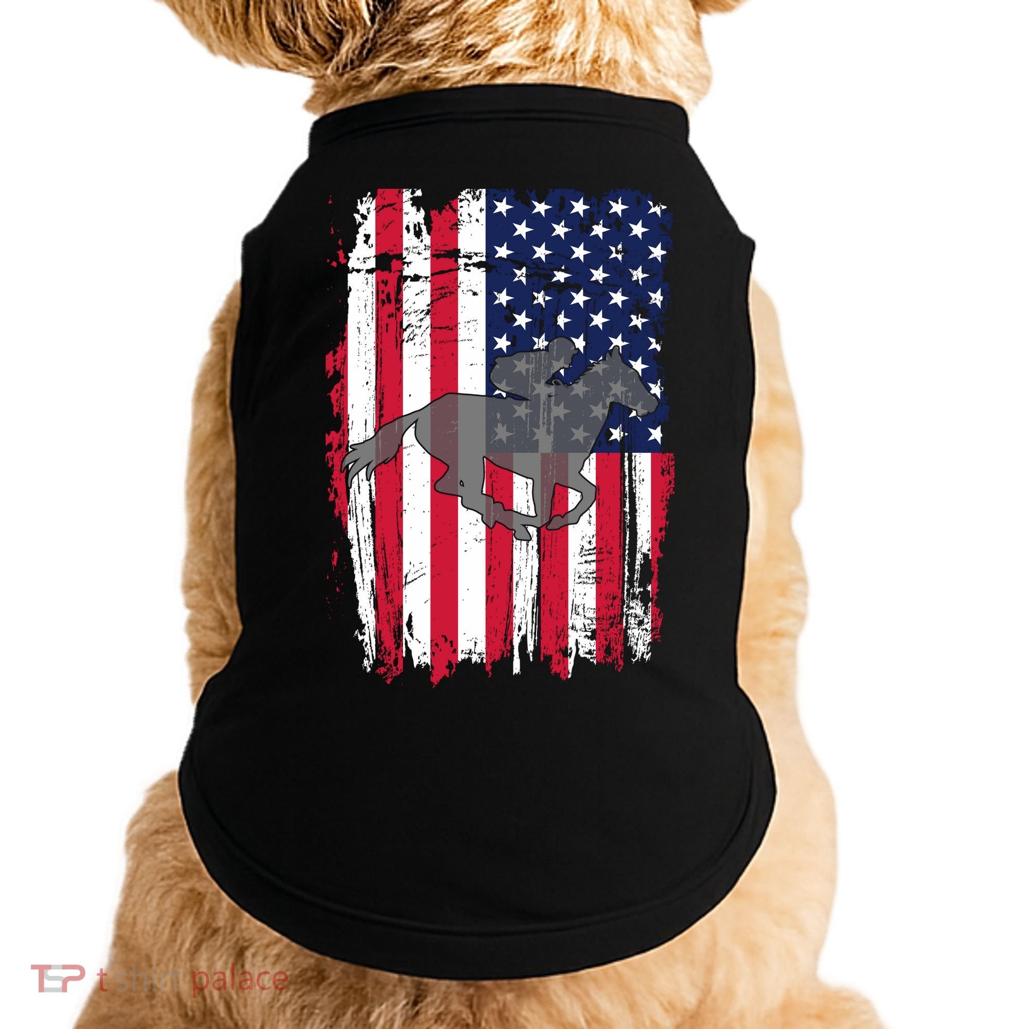 American Horse Racing Flag Doggie Tank