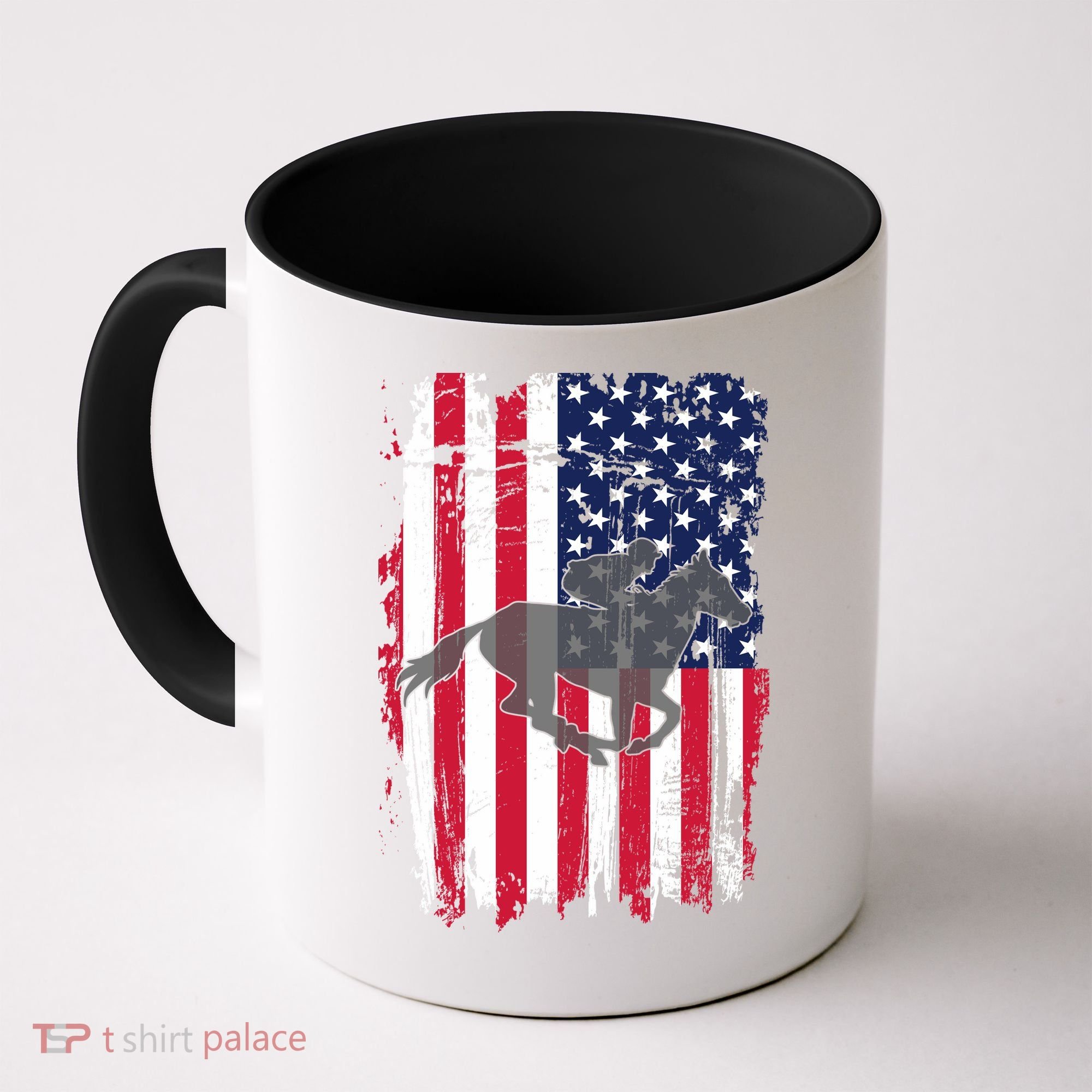 American Horse Racing Flag Coffee Mug