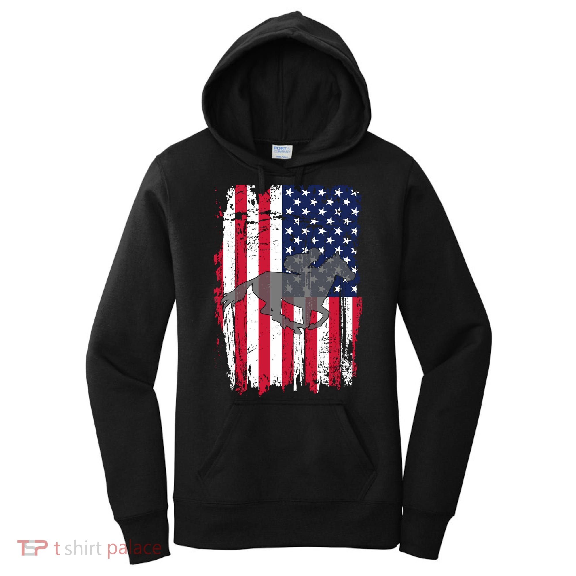 American Horse Racing Flag Women's Hoodie