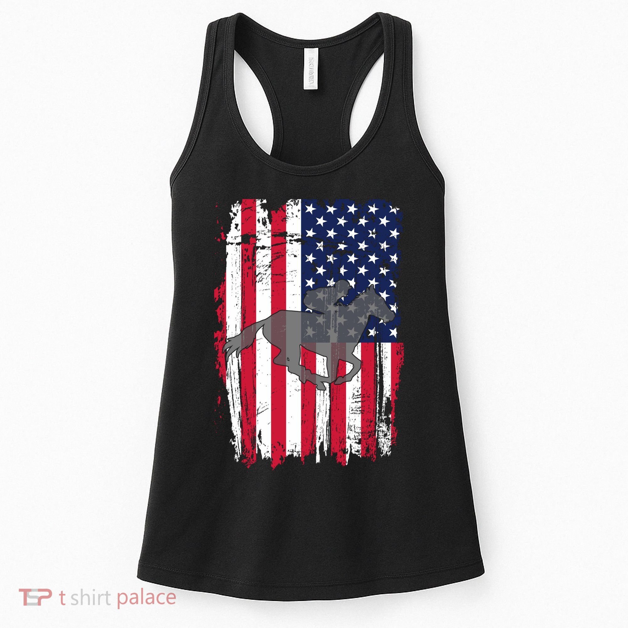 American Horse Racing Flag Women's Tank Top