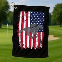 American Horse Racing Flag Golf Towel thumb 1