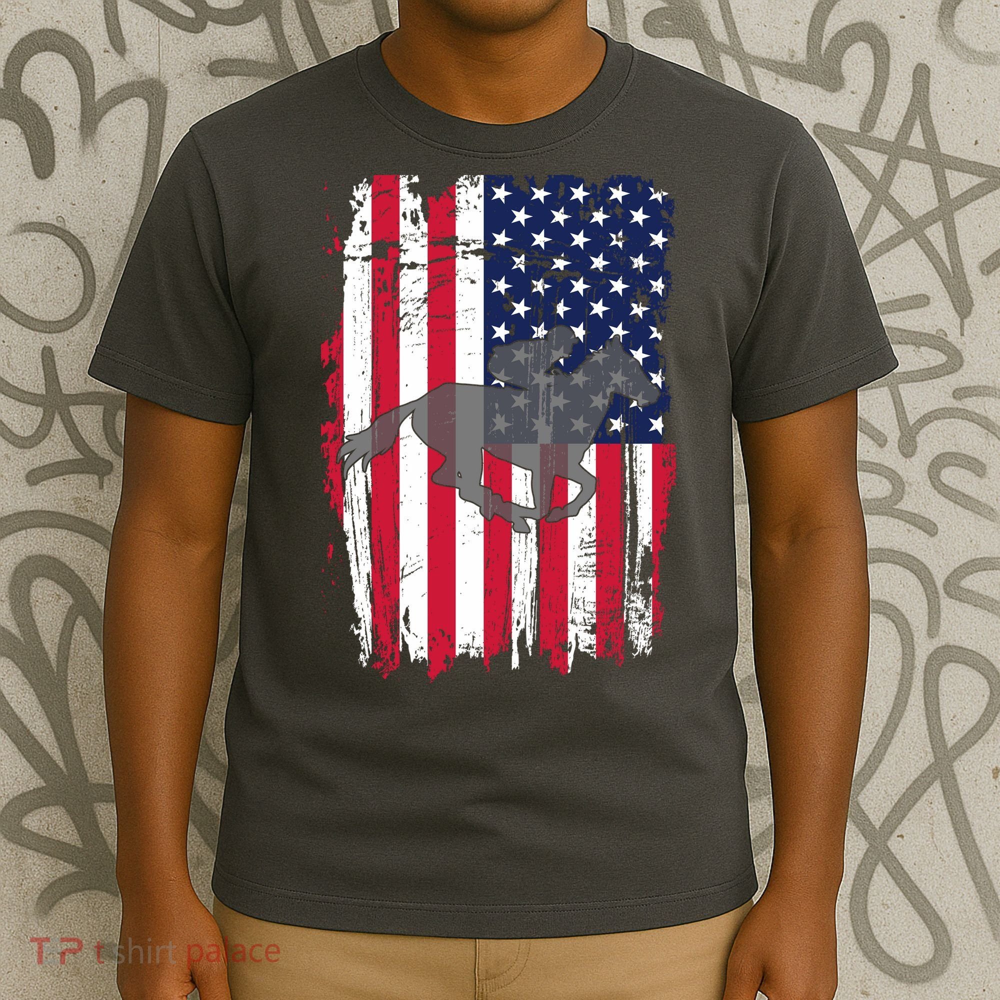 American Horse Racing Flag T-Shirt
