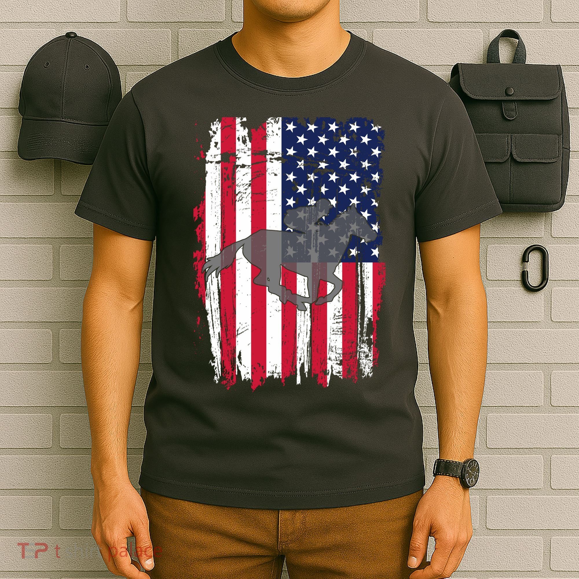American Horse Racing Flag T-Shirt