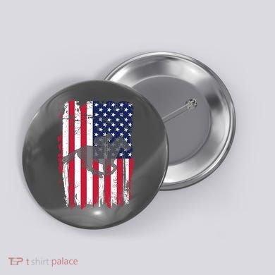 American Horse Racing Flag Button