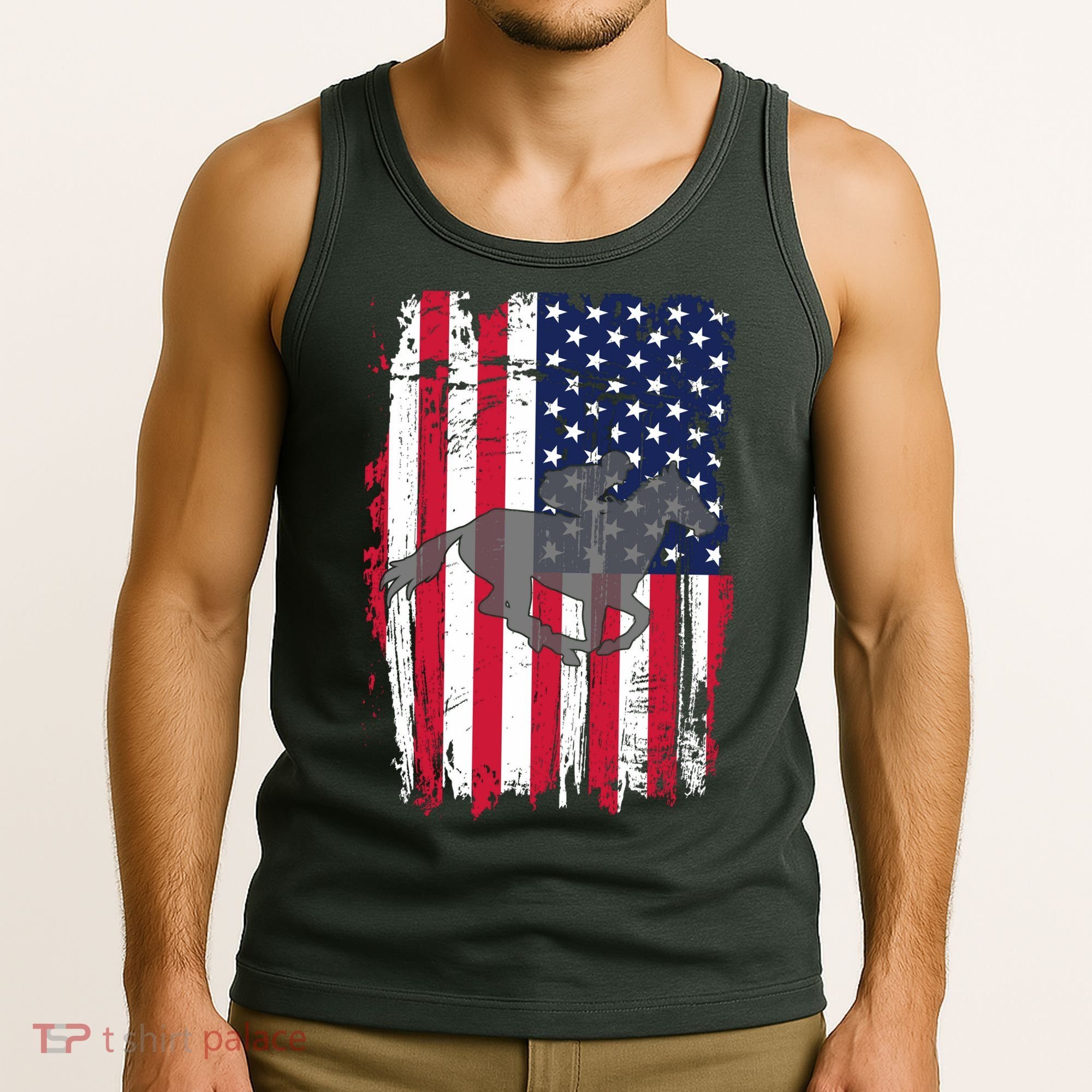 American Horse Racing Flag Tank Top
