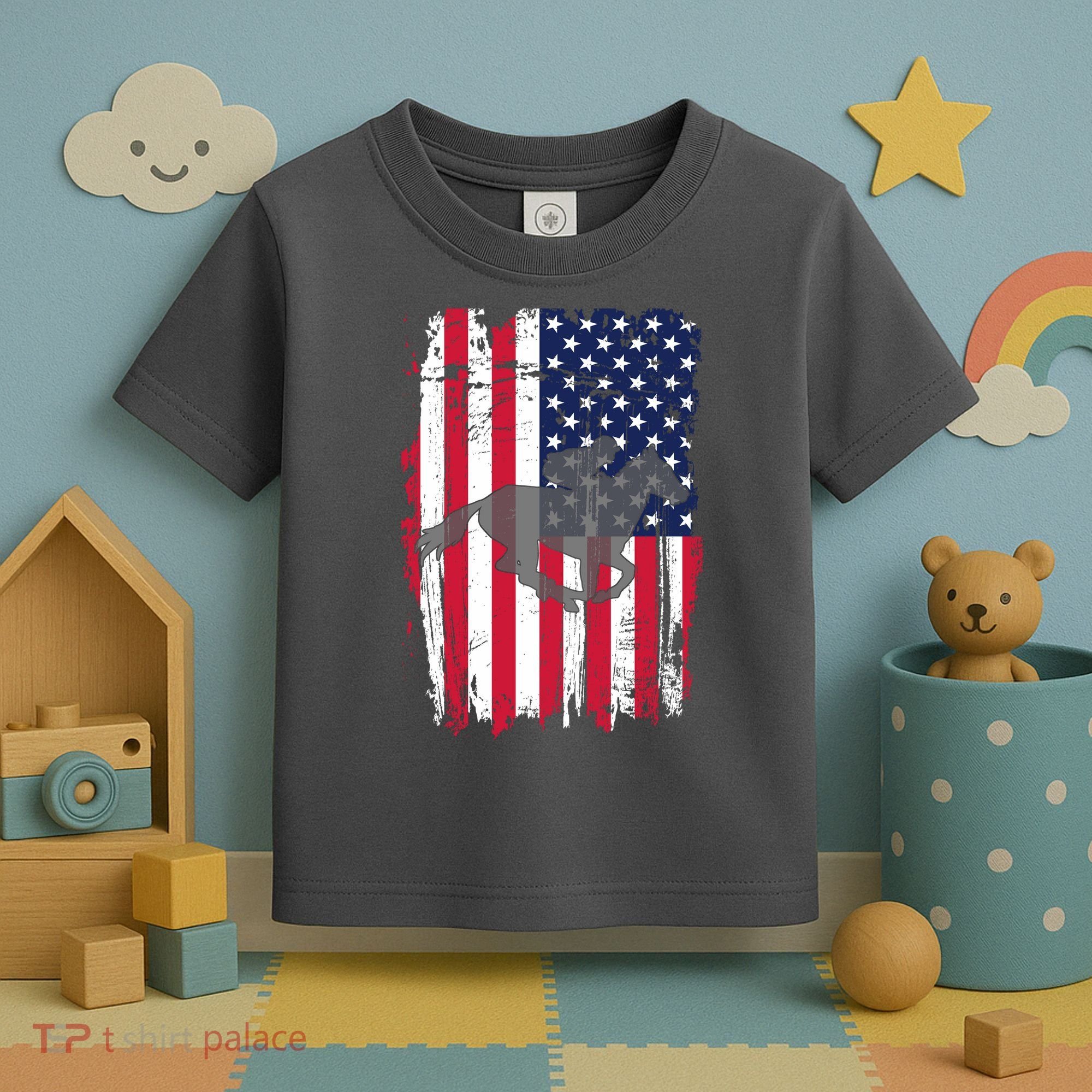 American Horse Racing Flag Toddler T-Shirt