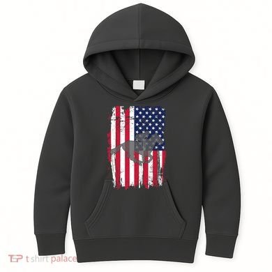American Horse Racing Flag Kids Hoodie
