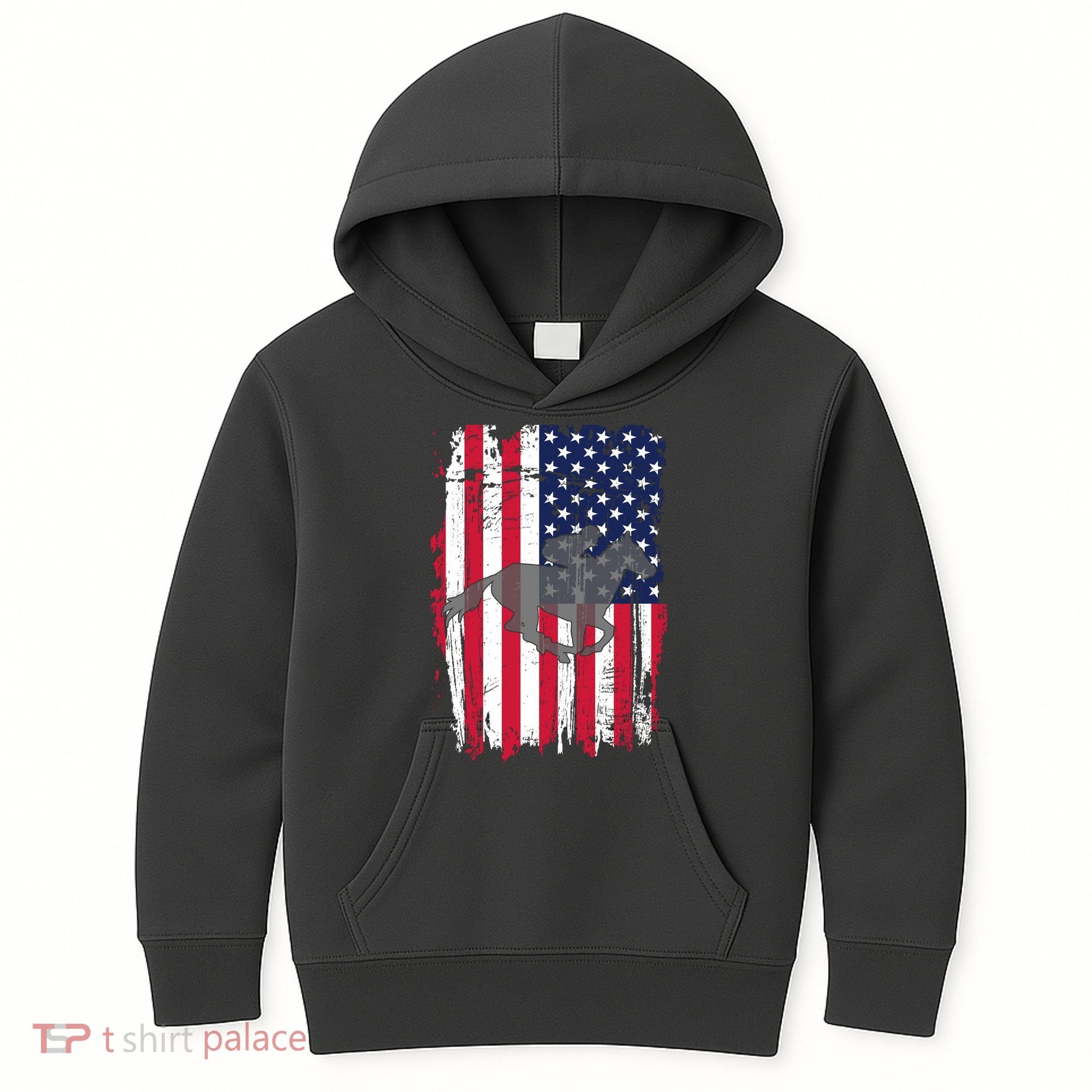 American Horse Racing Flag Kids Hoodie