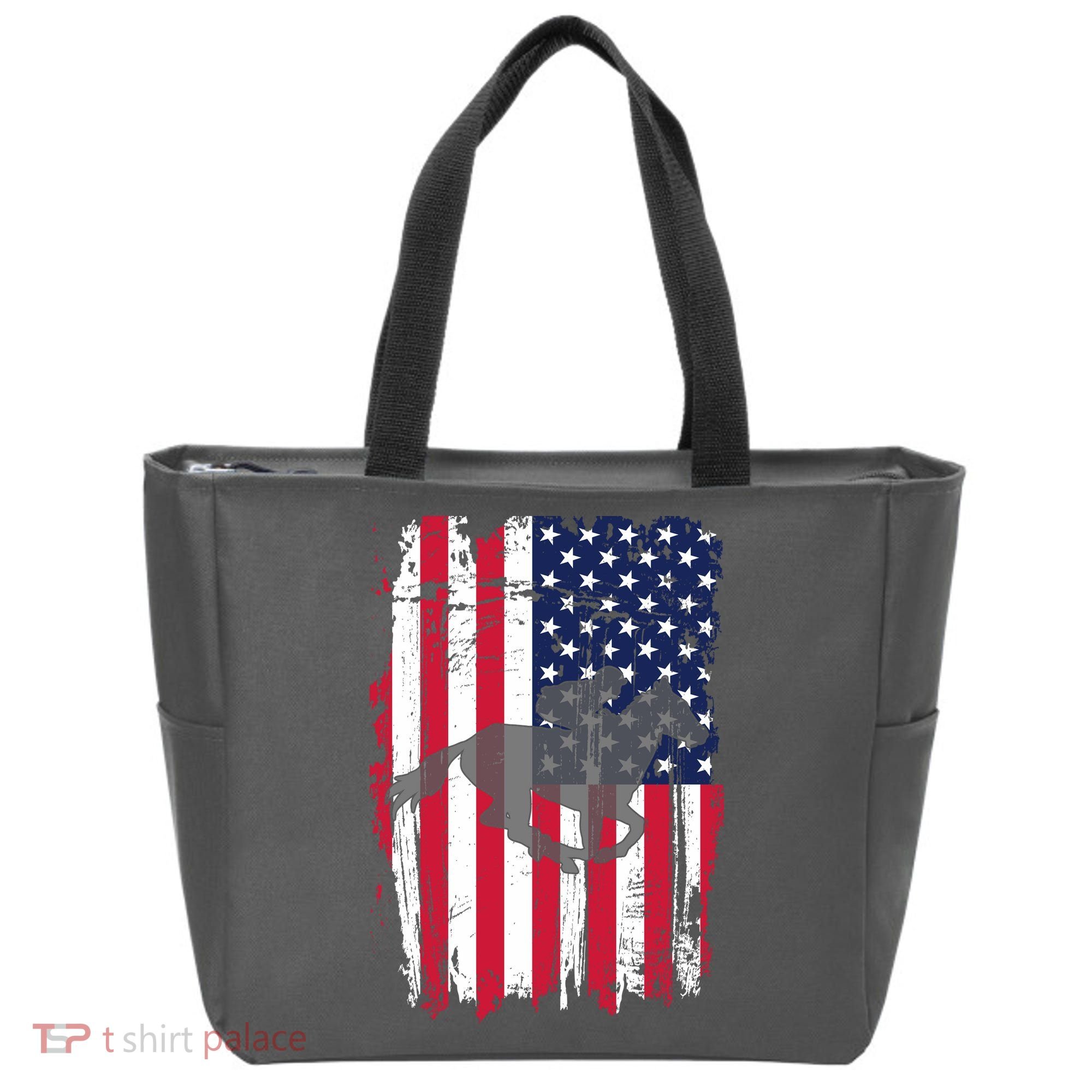 American Horse Racing Flag Tote Bag