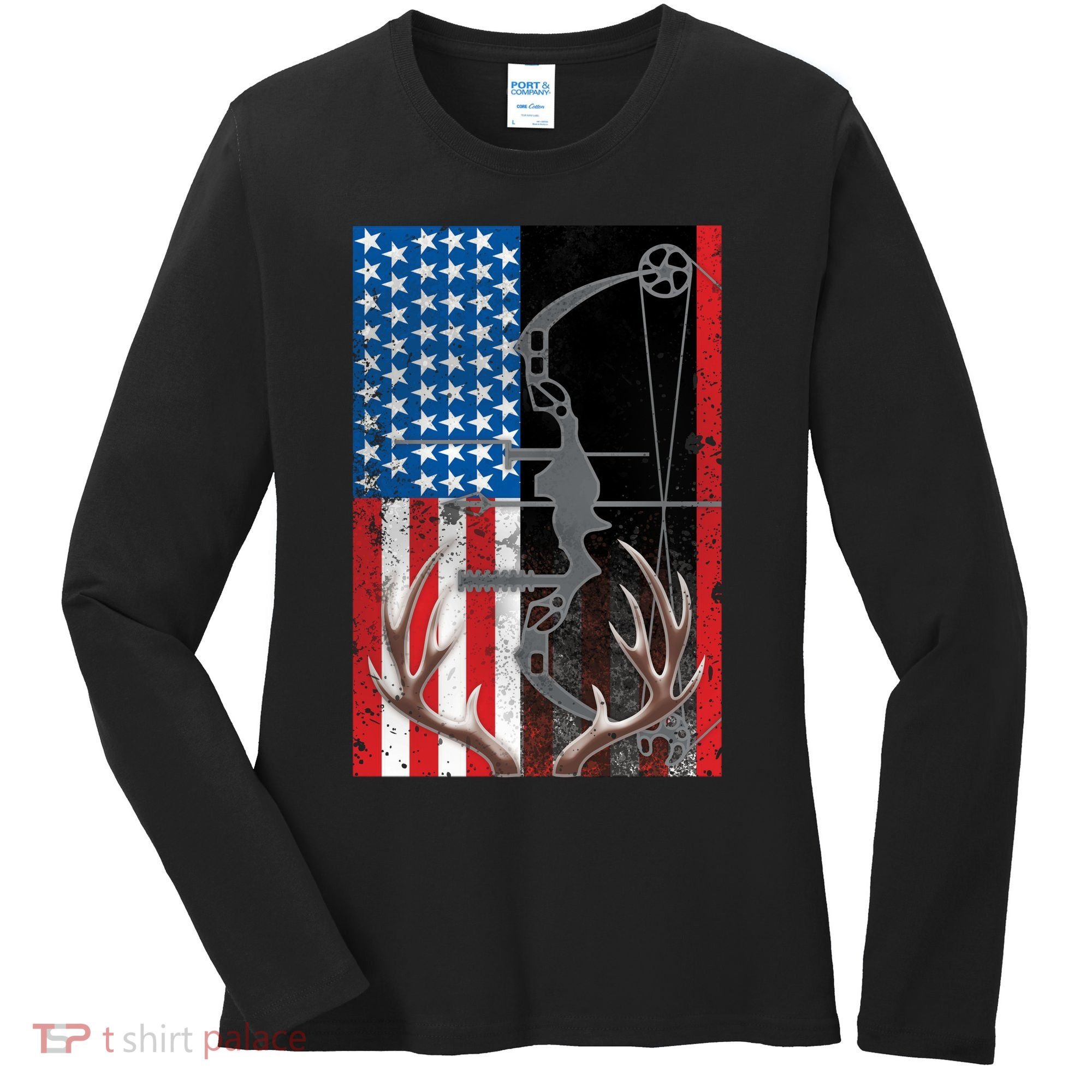 American Hunter USA Flag Women's Long Sleeve Shirt