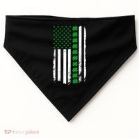 American Irish Clover Flag St. Patrick's Day  USA-Made Doggie Bandana thumb 0