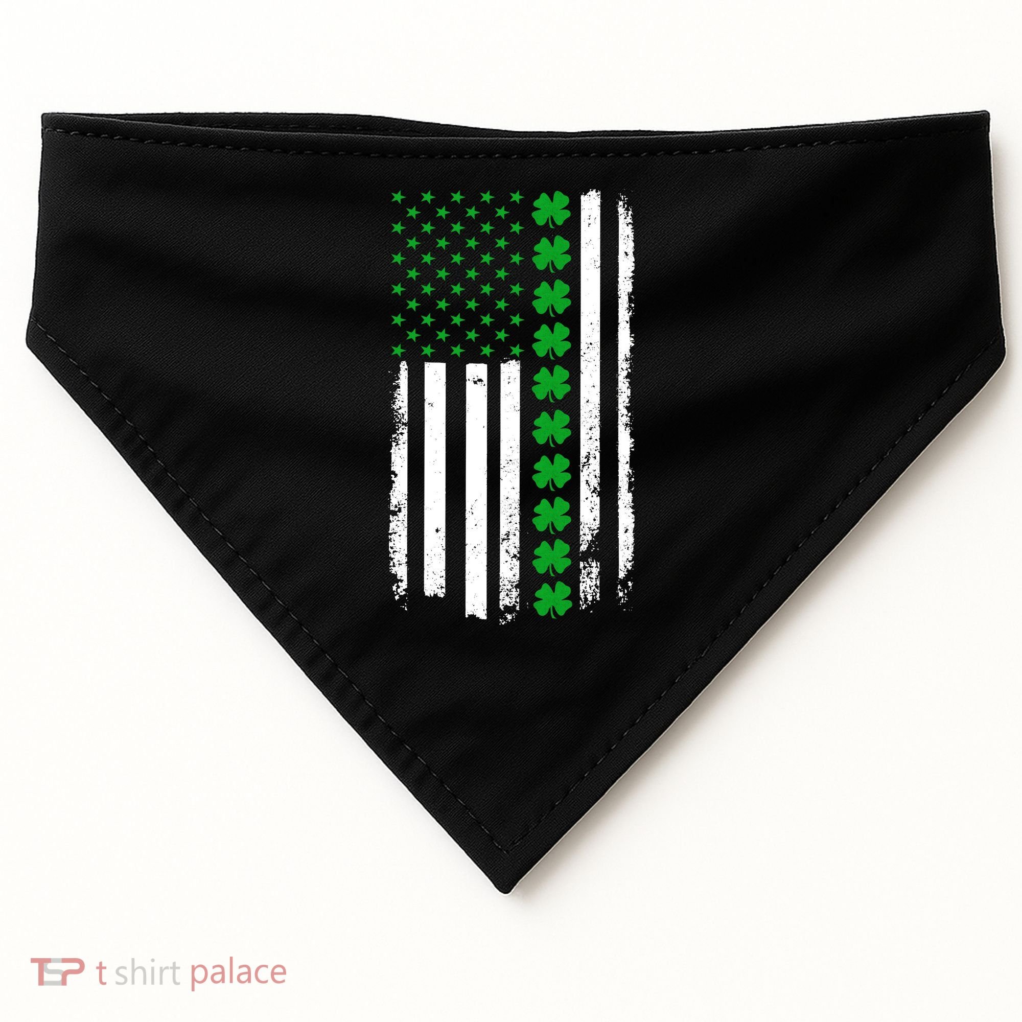 American Irish Clover Flag St. Patrick's Day  USA-Made Doggie Bandana