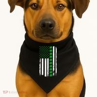American Irish Clover Flag St. Patrick's Day  USA-Made Doggie Bandana thumb 1
