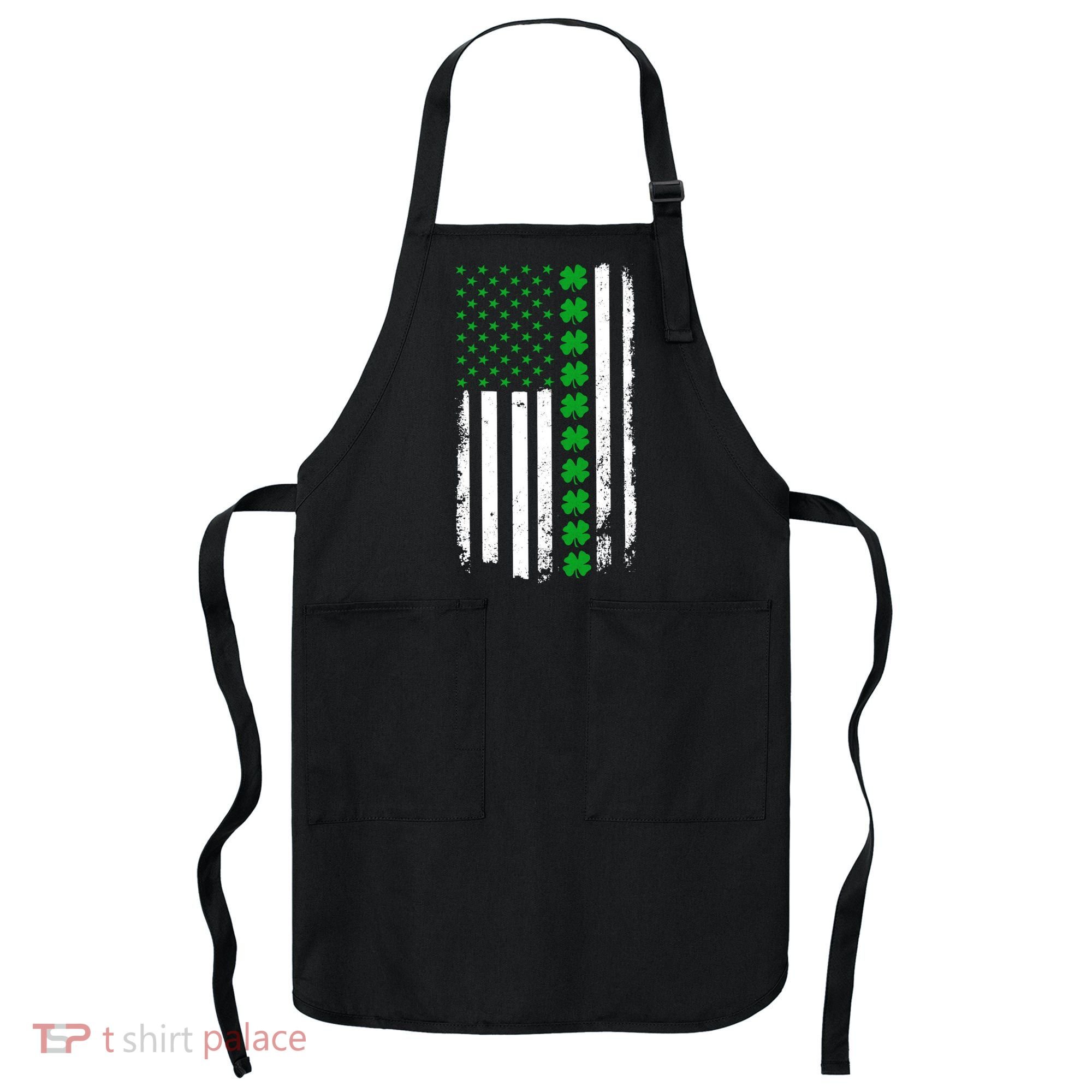 American Irish Clover Flag St. Patrick's Day  Apron