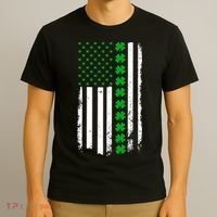 American Irish Clover Flag St. Patrick's Day  T-Shirt thumb 3