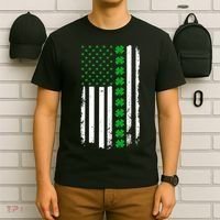 American Irish Clover Flag St. Patrick's Day  T-Shirt thumb 6