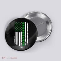 American Irish Clover Flag St. Patrick's Day  Button thumb 0