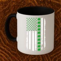 American Irish Clover Flag St. Patrick's Day  Coffee Mug thumb 2
