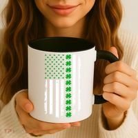 American Irish Clover Flag St. Patrick's Day  Coffee Mug thumb 3