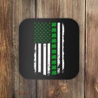 American Irish Clover Flag St. Patrick's Day  Coaster thumb 0