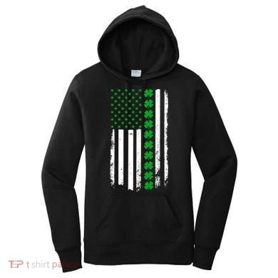 American Irish Clover Flag St. Patrick's Day  Women's Hoodie