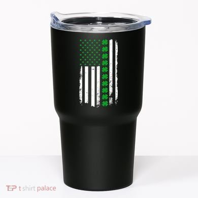American Irish Clover Flag St. Patrick's Day  Tumbler