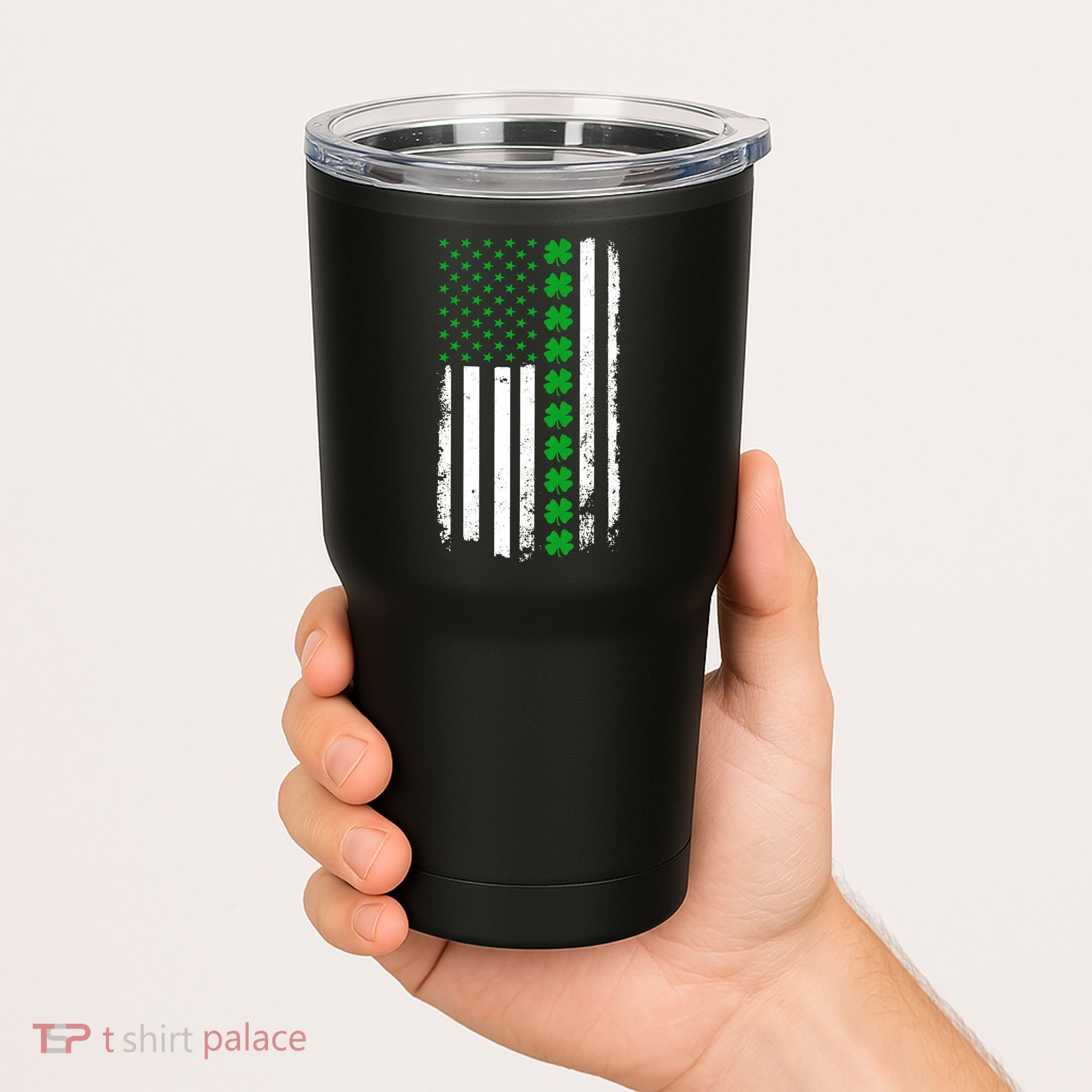 American Irish Clover Flag St. Patrick's Day  Tumbler