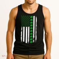 American Irish Clover Flag St. Patrick's Day  Tank Top thumb 3