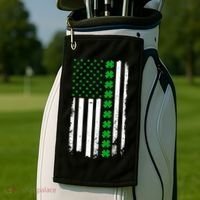American Irish Clover Flag St. Patrick's Day  Golf Towel thumb 2