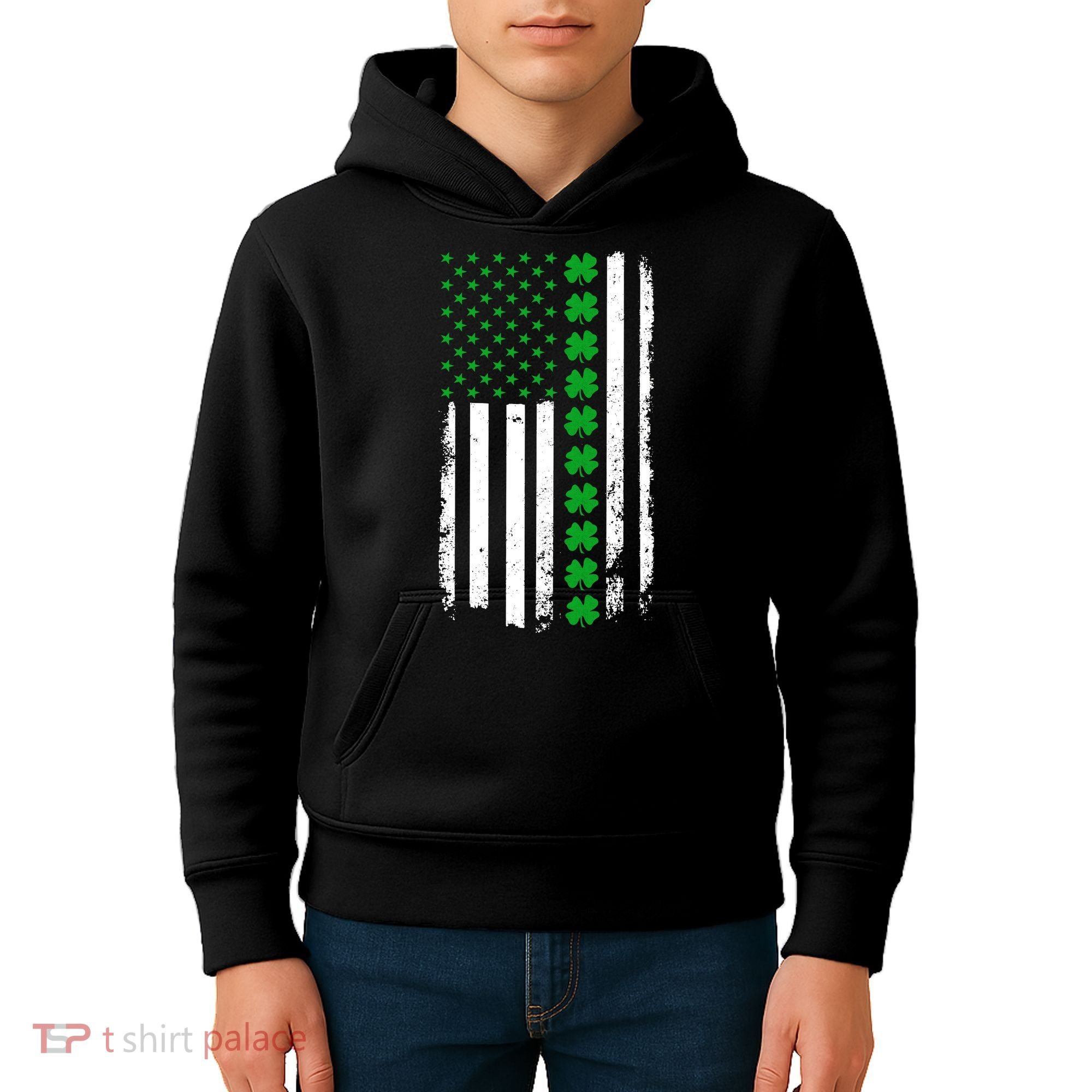 American Irish Clover Flag St. Patrick's Day  Kids Hoodie