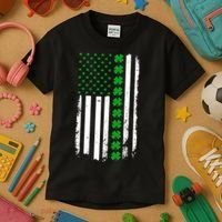 American Irish Clover Flag St. Patrick's Day  Kids T-Shirt thumb 3