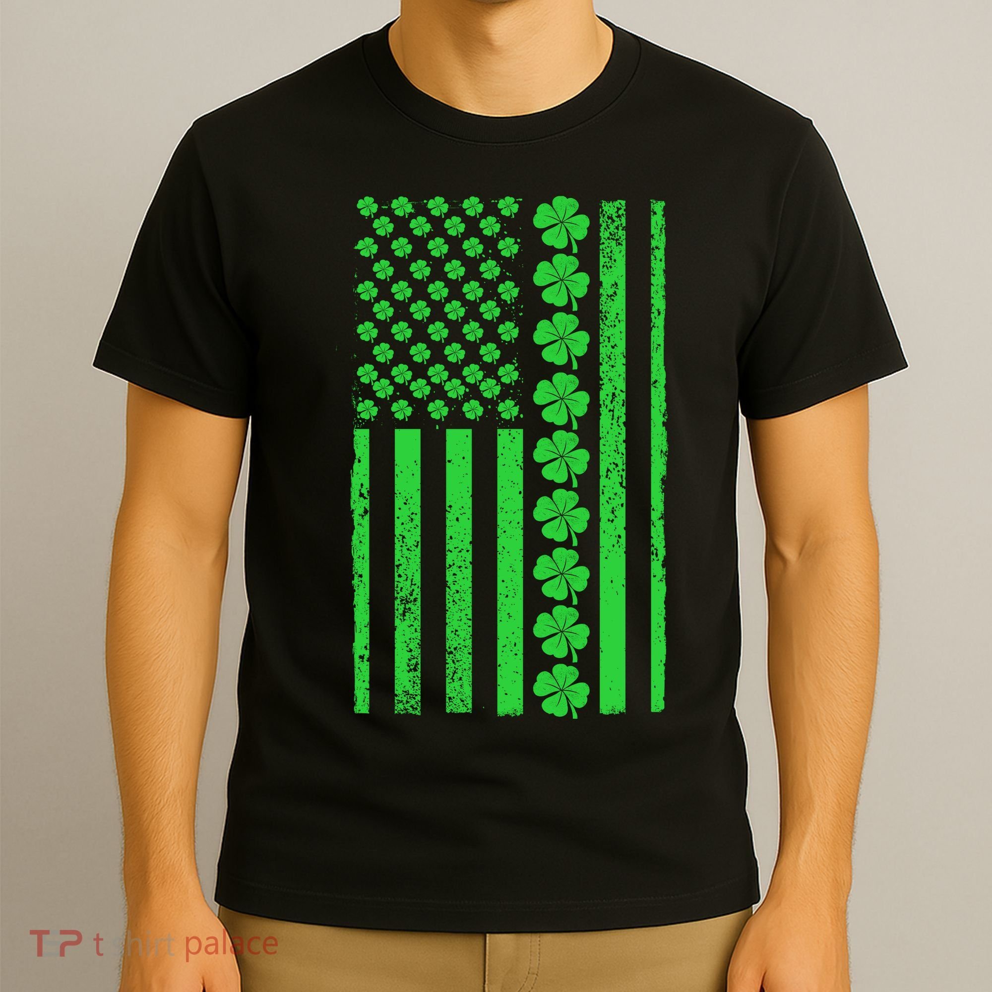 American Irish Clover Vintage Flag T-Shirt