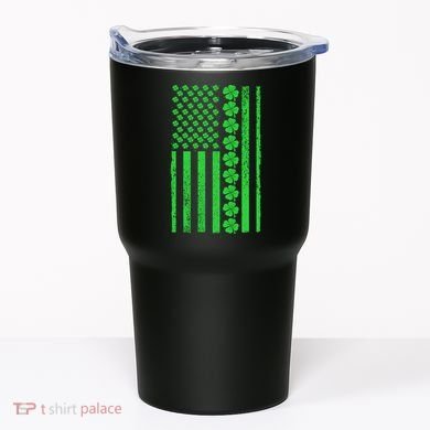 American Irish Clover Vintage Flag Tumbler