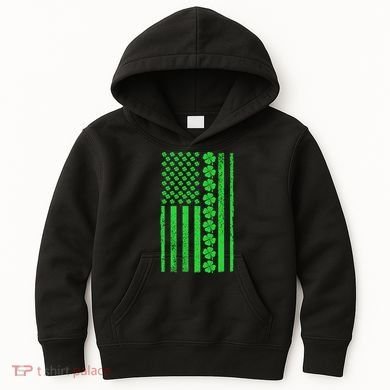 American Irish Clover Vintage Flag Kids Hoodie