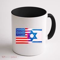 American Israel Flag Coffee Mug thumb 1