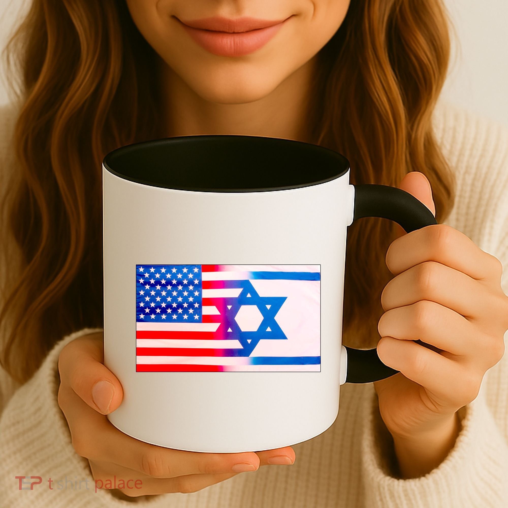 American Israel Flag Coffee Mug