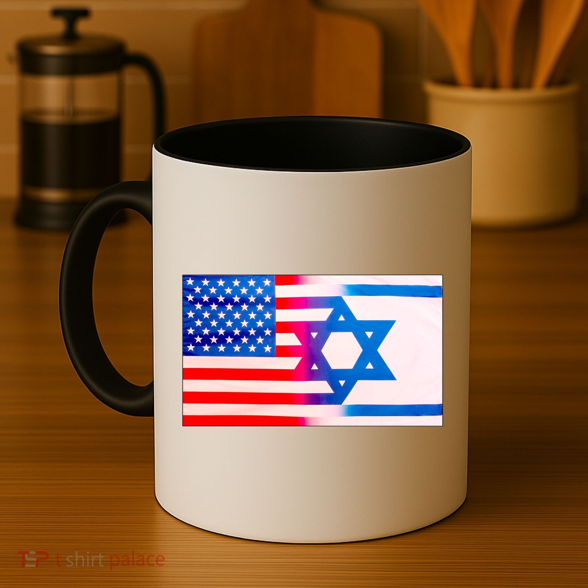 American Israel Flag Coffee Mug