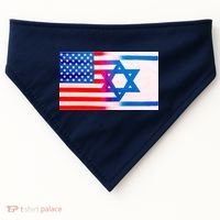 American Israel Flag USA-Made Doggie Bandana thumb 0
