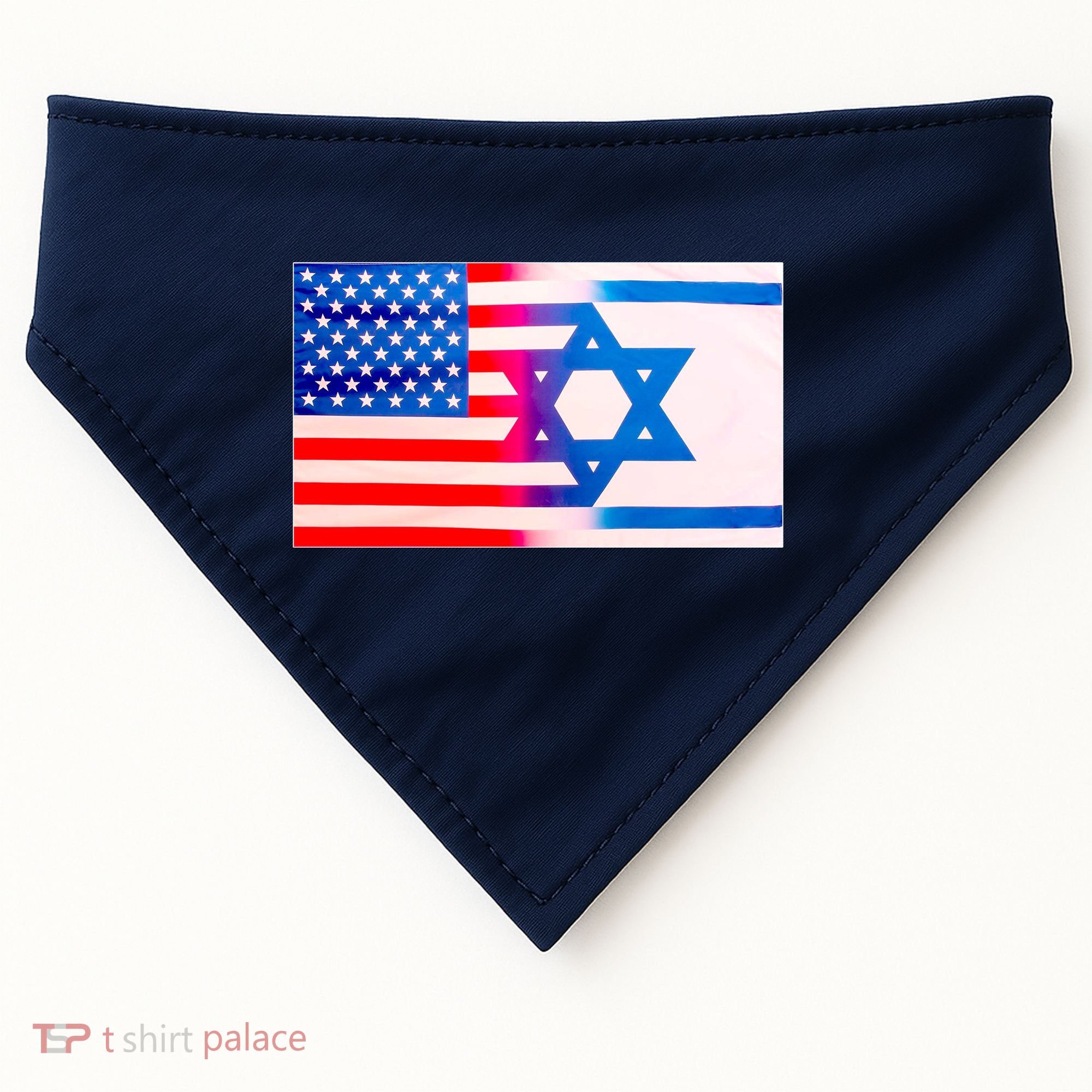 American Israel Flag USA-Made Doggie Bandana