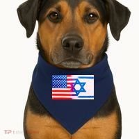 American Israel Flag USA-Made Doggie Bandana thumb 1