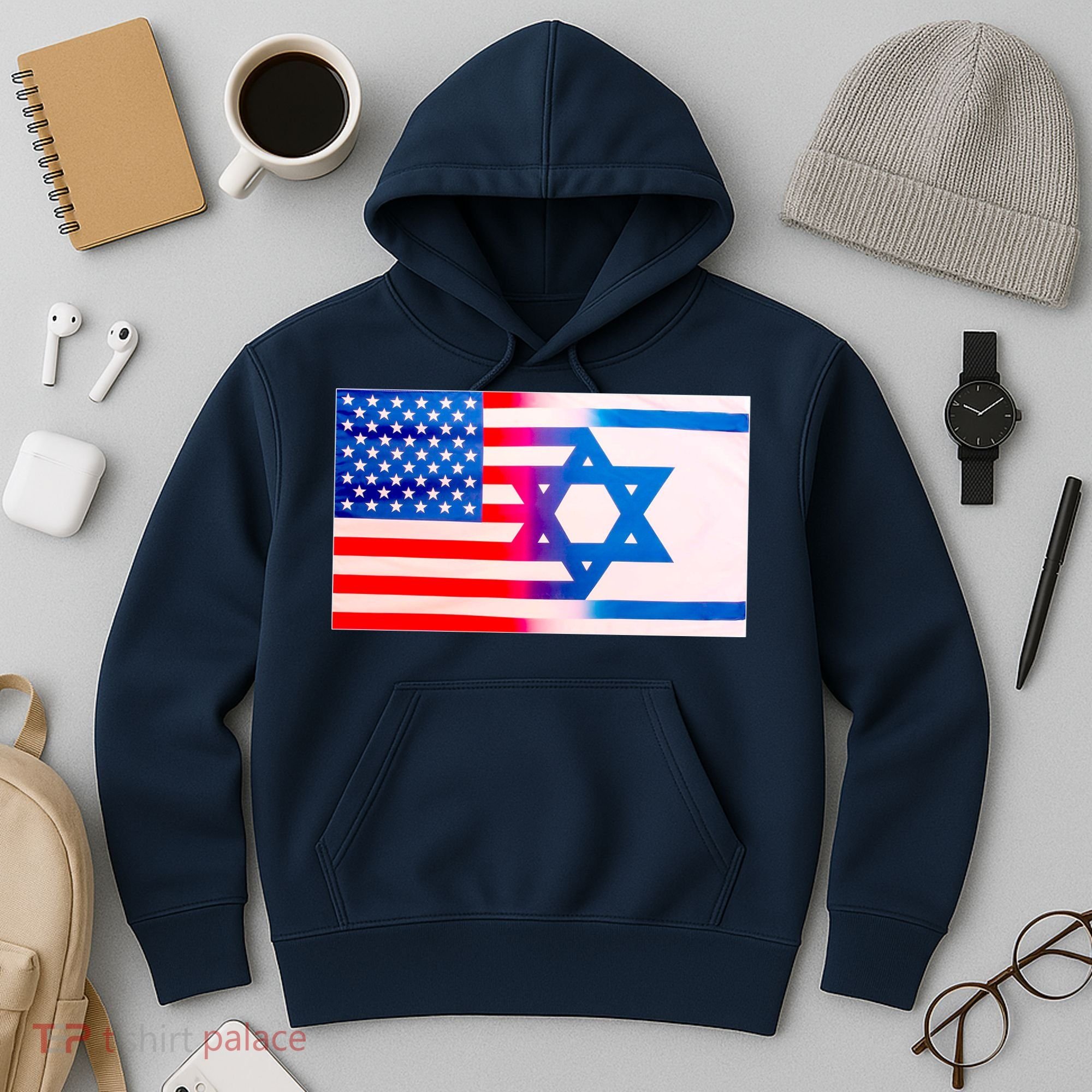American Israel Flag Hoodie