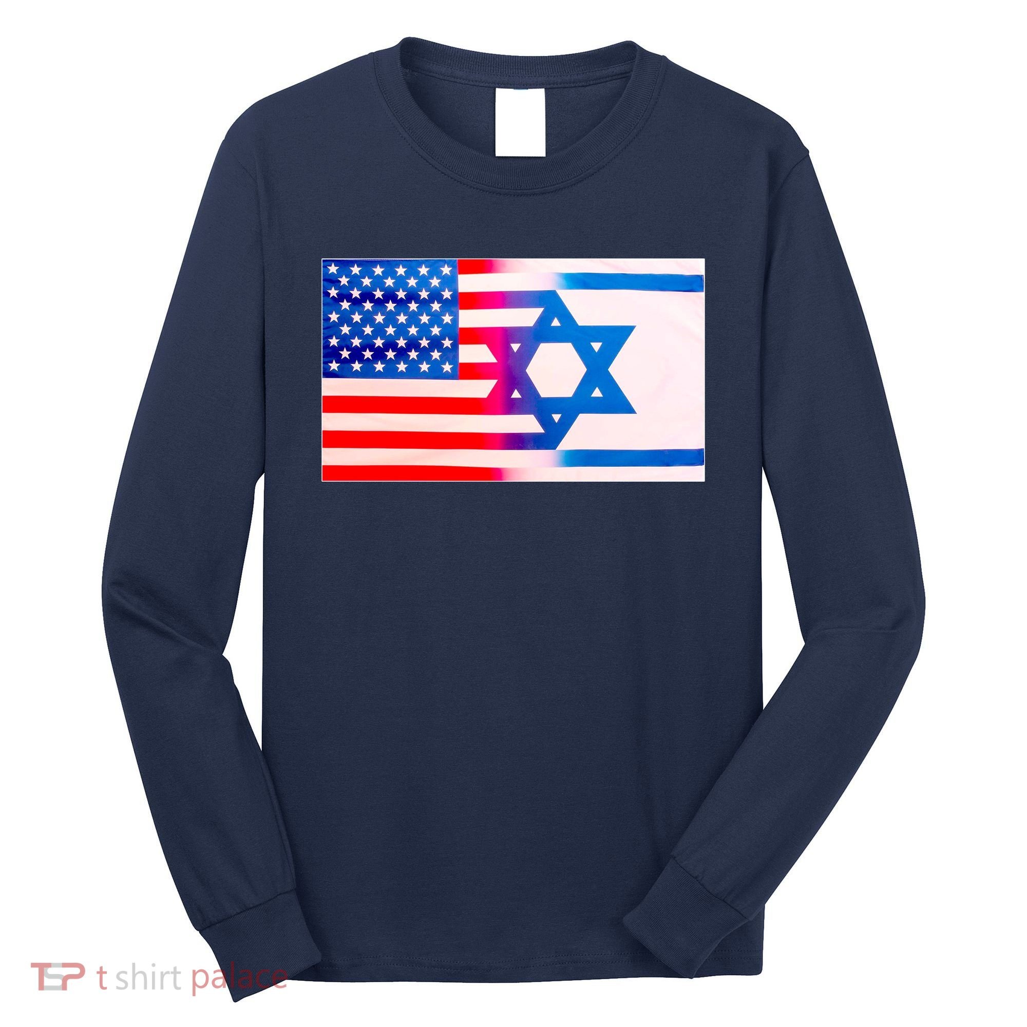 American Israel Flag Long Sleeve Shirt