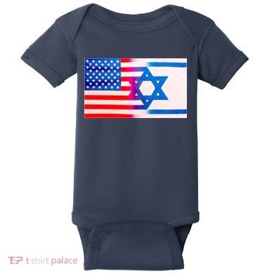 American Israel Flag Baby Bodysuit