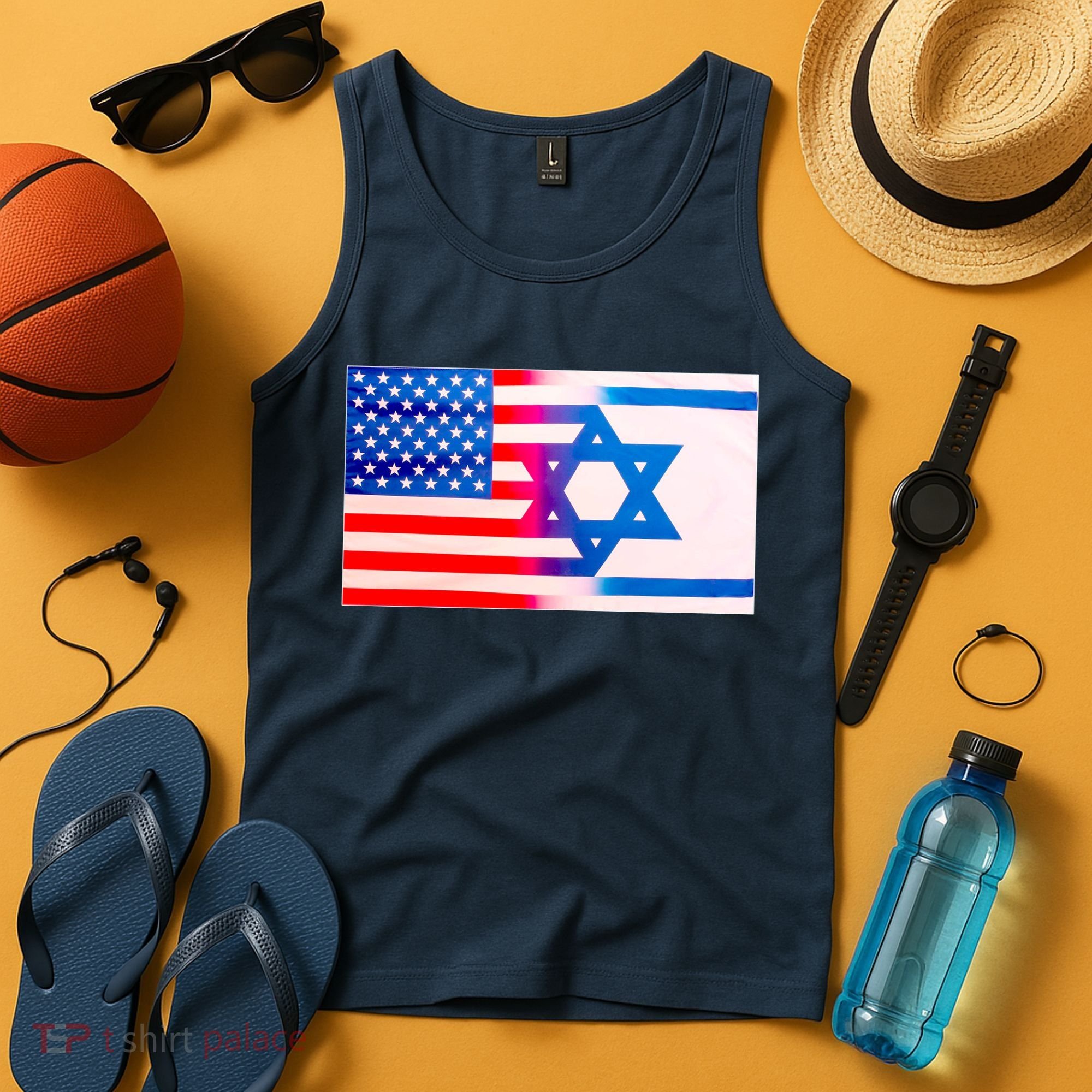 American Israel Flag Tank Top