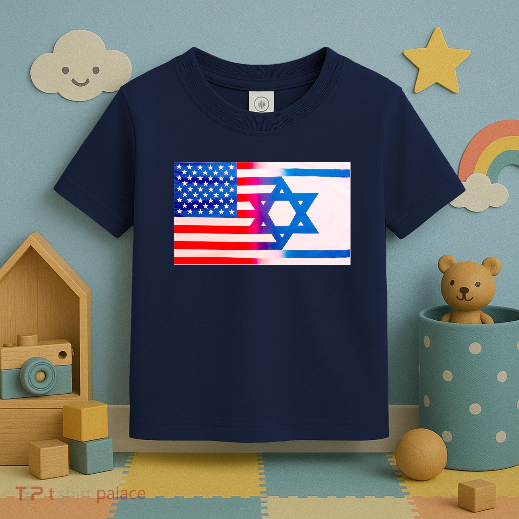 American Israel Flag Toddler T-Shirt