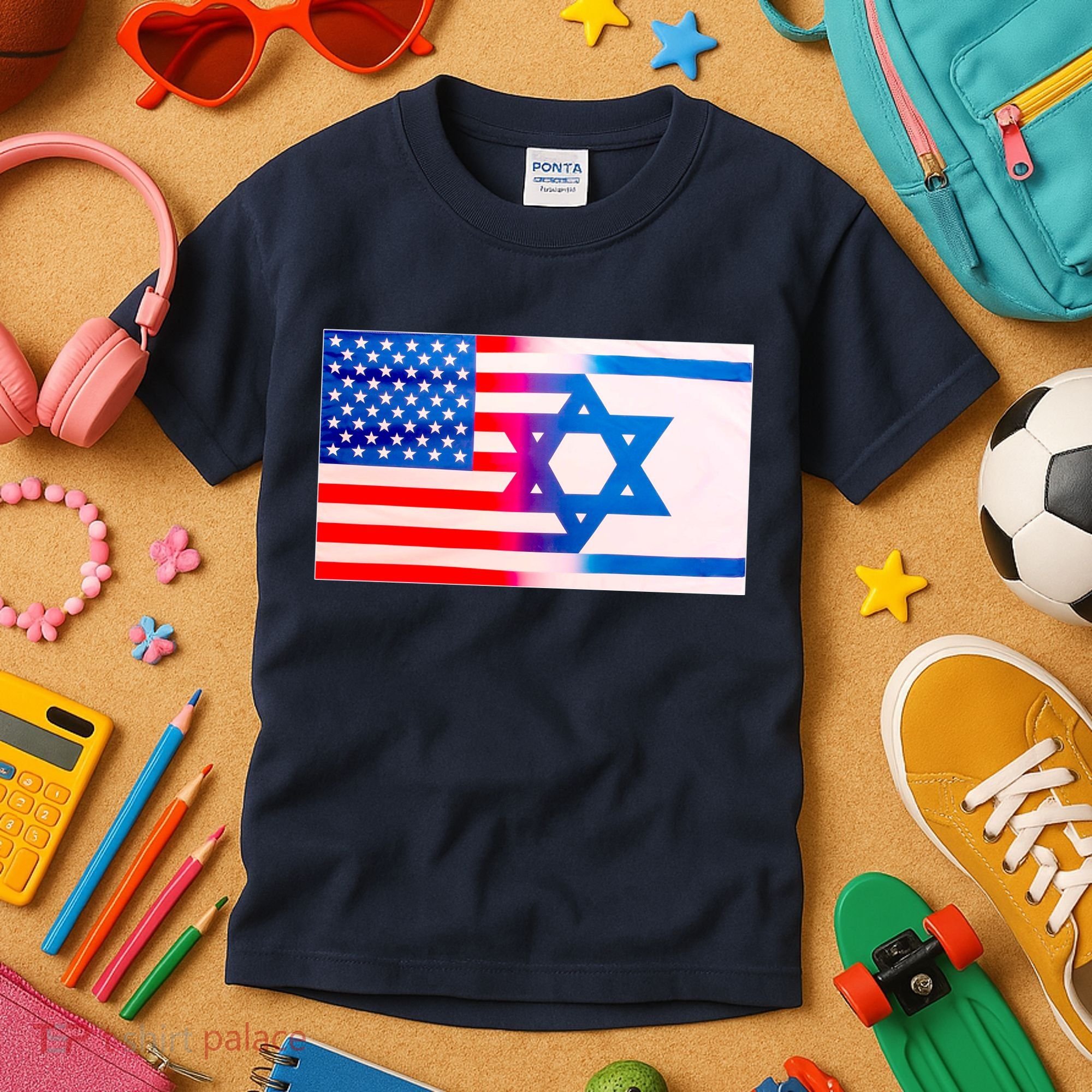 American Israel Flag Kids T-Shirt
