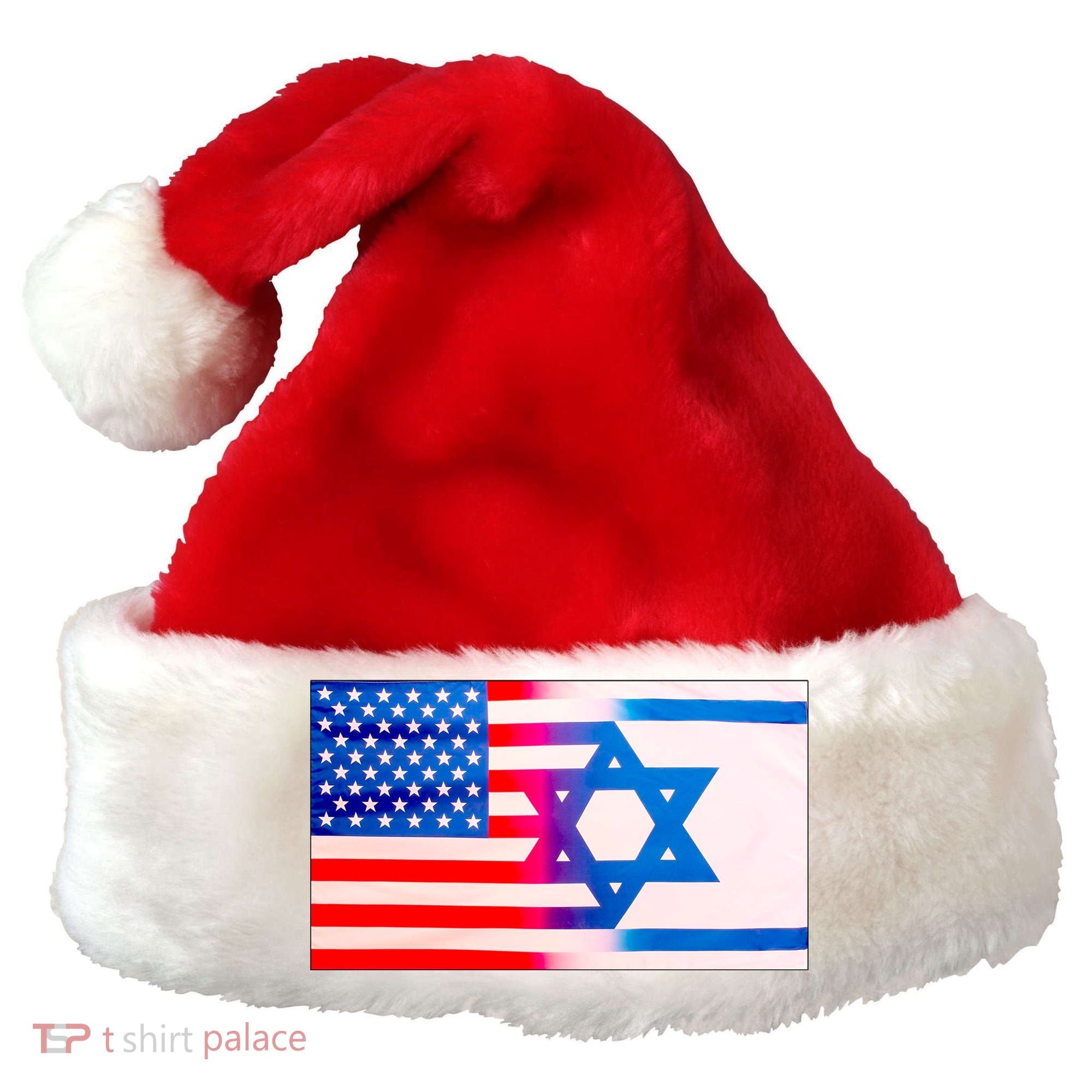 American Israel Flag Santa Hat