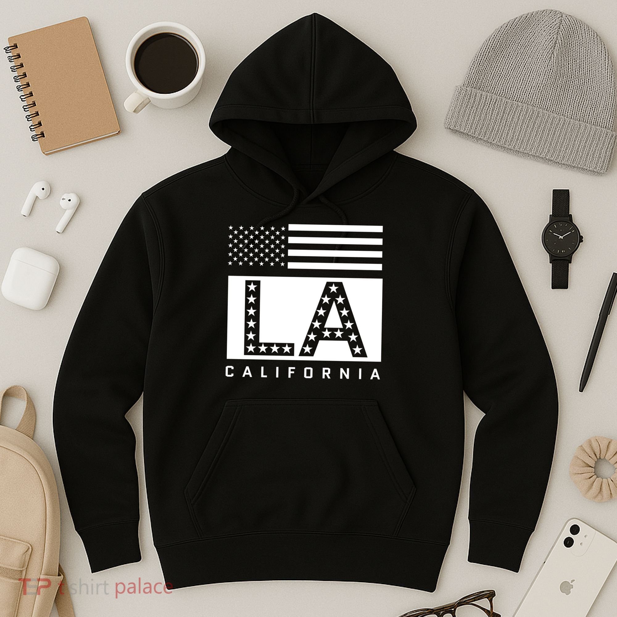 American LA California State Flag Hoodie