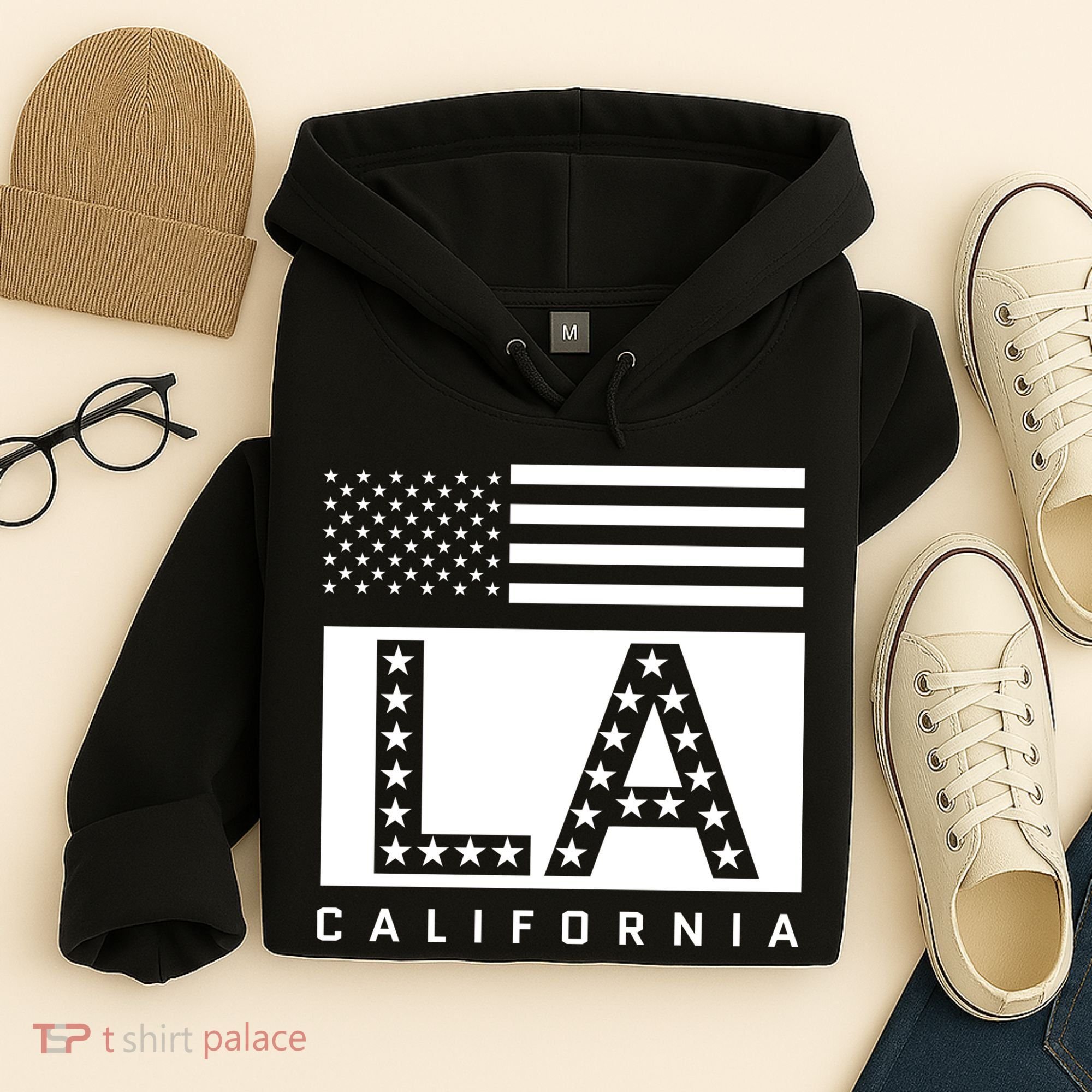 American LA California State Flag Hoodie